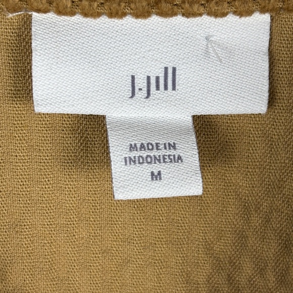 J. Jill Womens Corduroy Shirt Shacket Jacket Sz M Tan Lightweight Cropped Grunge - Picture 5 of 11